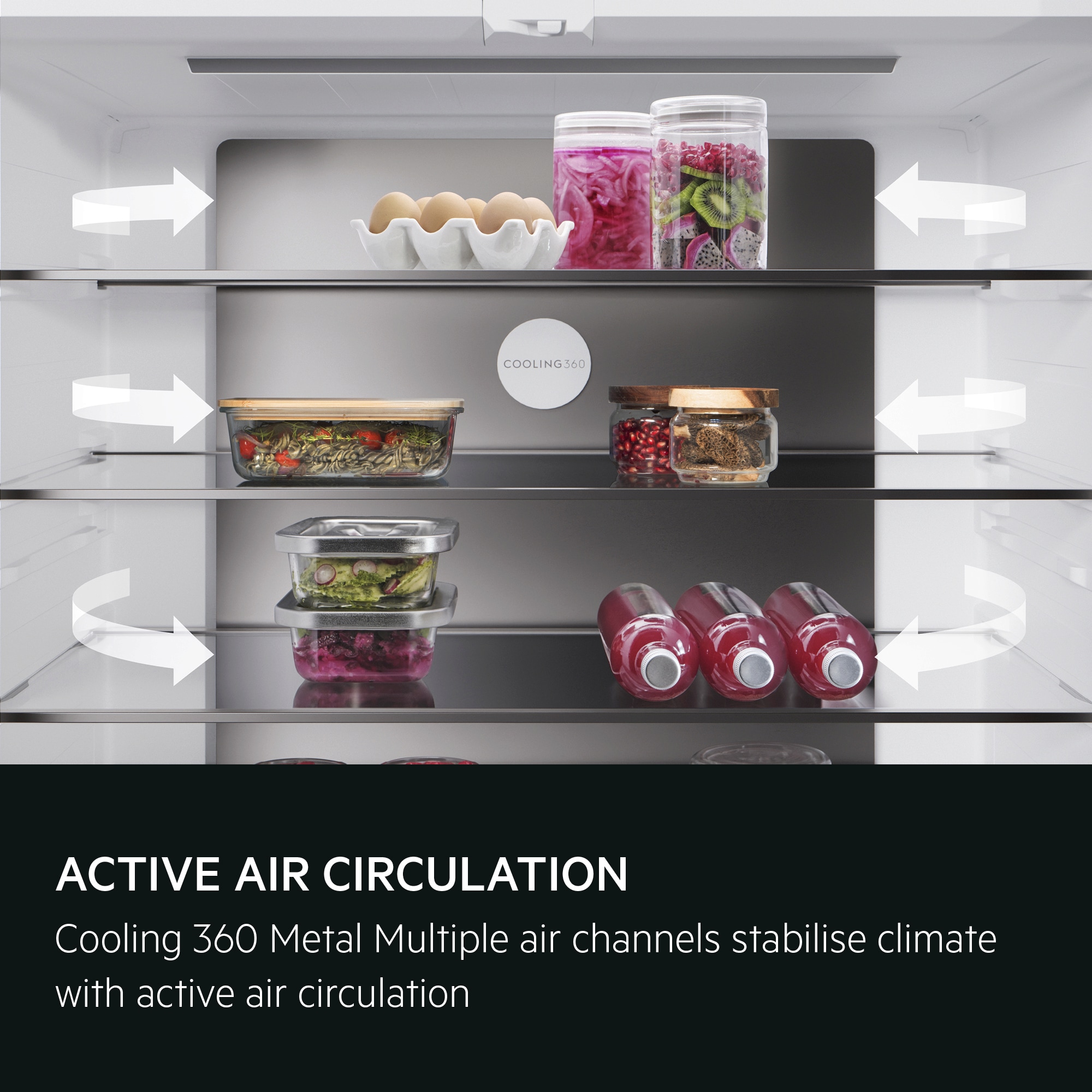 Cooling 360 Metal: Multiple air channels, minimalist design.