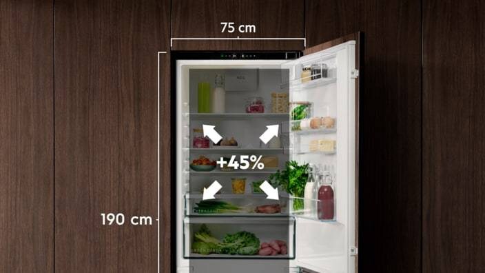 Fridge with maxispace