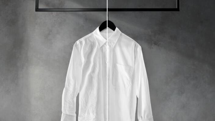 Steam vs no steam on white shirt