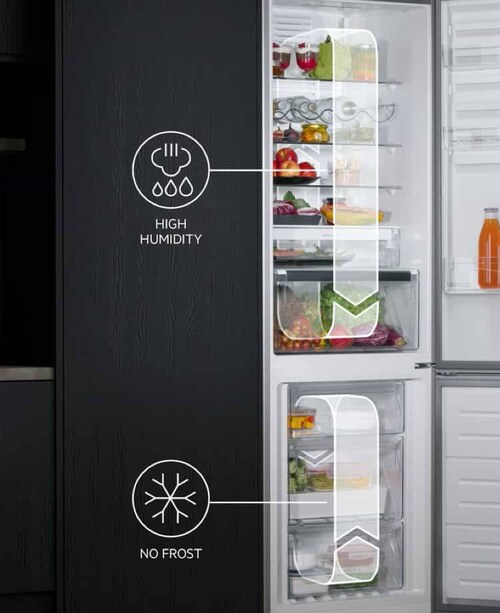 Fridge freezer with TwinTech® animations