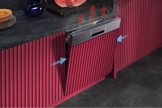 Semi-integrated dishwashers